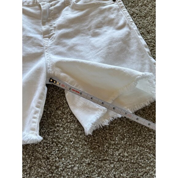 Current Elliott Shorts White Denim Size 26 The Boyfriend Rolled Short Oversized - Picture 6 of 8